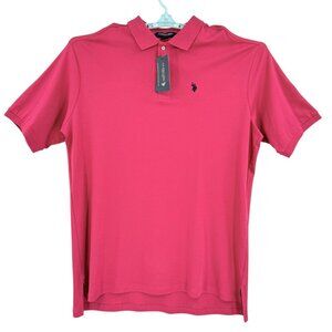 U.S. Polo Assn. Men's Short Sleeve Pink Luxury Feel Polo Shirt Size 2XLT Cotton